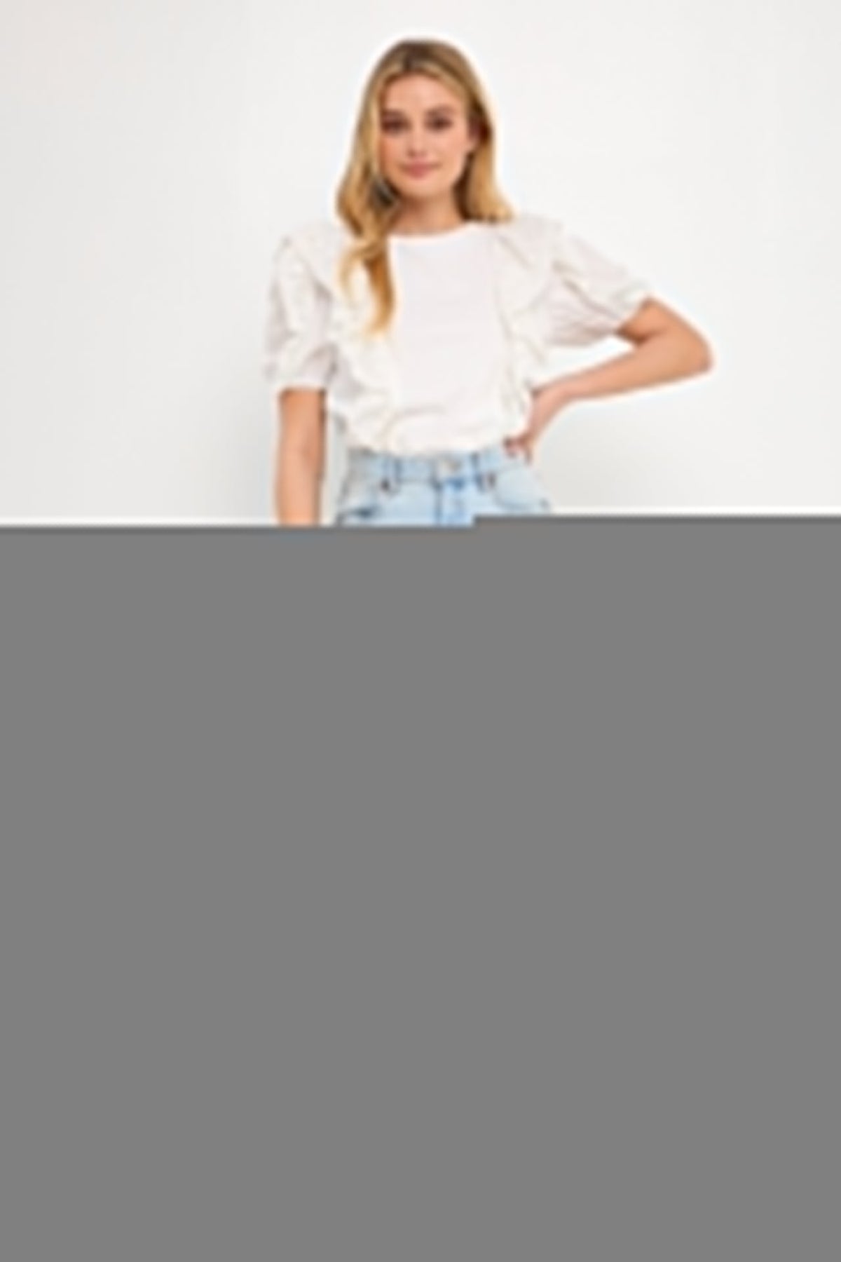 ENGLISH FACTORY - Lace Ruffle Detail Knit Top - Tops available at Objectrare