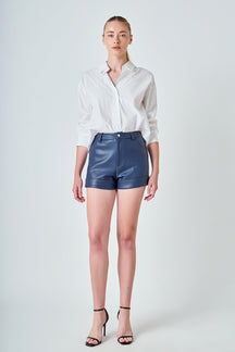 ENDLESS ROSE - Faux Leather Shorts - SHORTS available at Objectrare