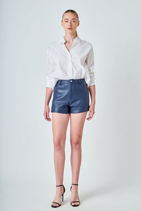 ENDLESS ROSE - Faux Leather Shorts - SHORTS available at Objectrare