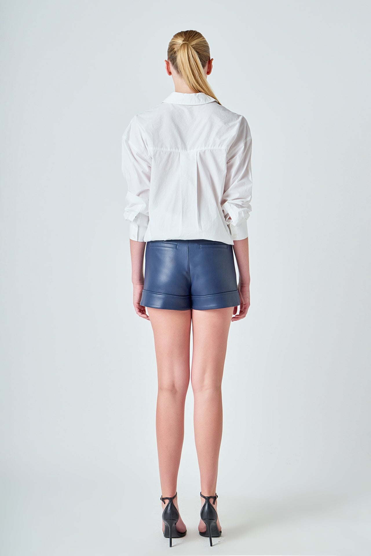 ENDLESS ROSE - Faux Leather Shorts - SHORTS available at Objectrare