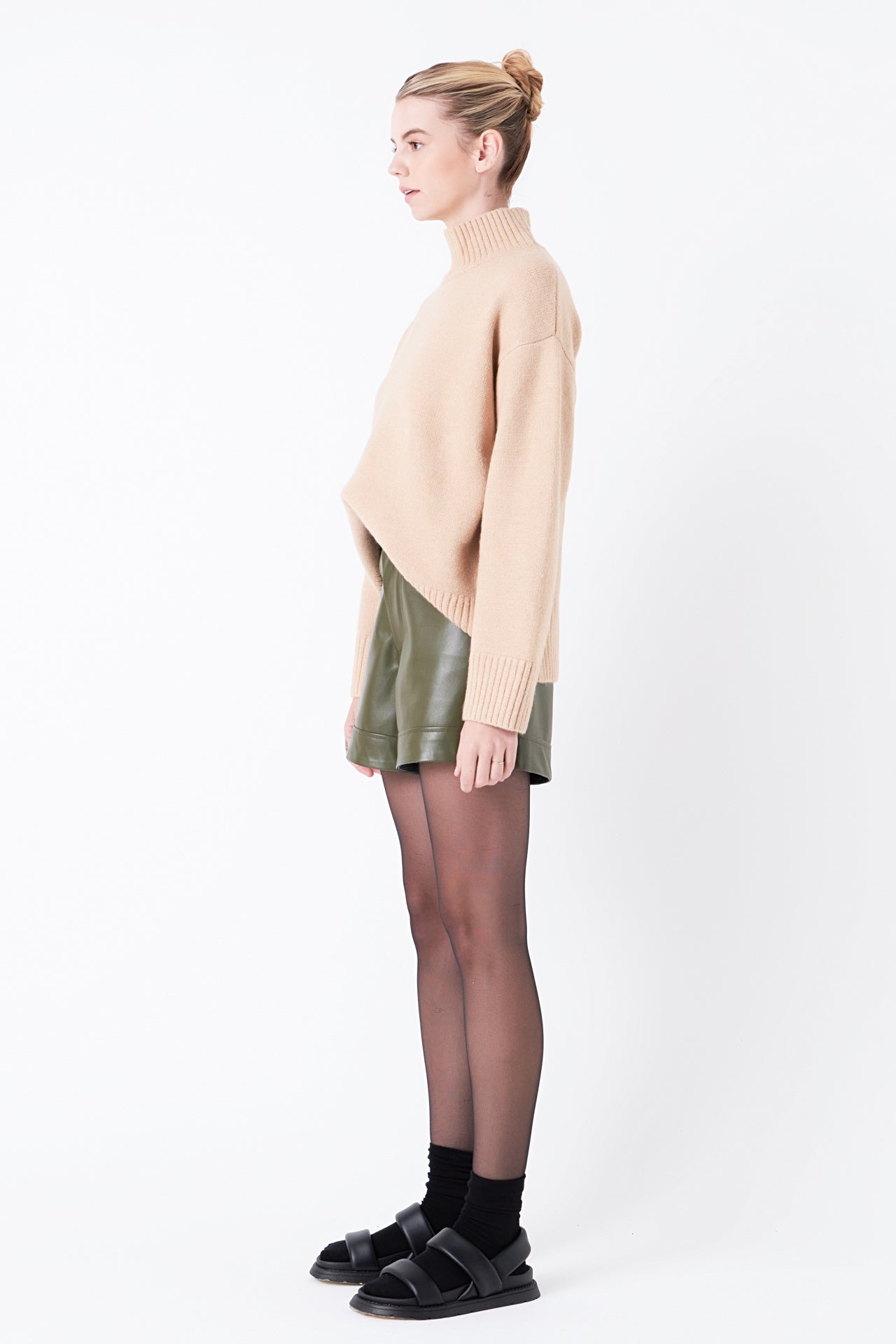 GREY LAB - Pu Shorts - SHORTS available at Objectrare