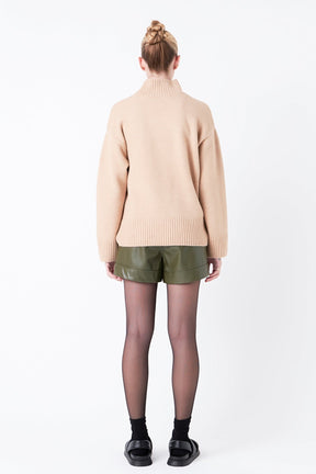 GREY LAB - Pu Shorts - SHORTS available at Objectrare