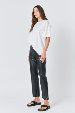 GREY LAB - High-Waisted Faux Leather Pants - PANTS available at Objectrare