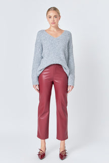 GREY LAB - High-Waisted Faux Leather Pants - PANTS available at Objectrare