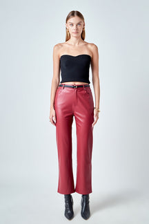 GREY LAB - High-Waisted Faux Leather Pants - PANTS available at Objectrare