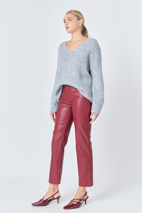GREY LAB - High-Waisted Faux Leather Pants - PANTS available at Objectrare