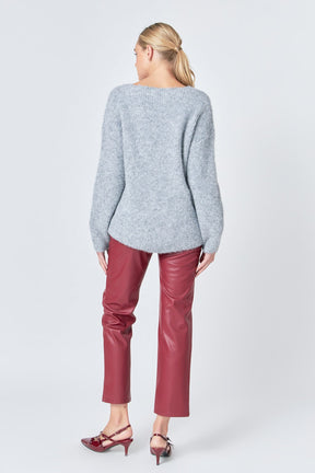 GREY LAB - High-Waisted Faux Leather Pants - PANTS available at Objectrare