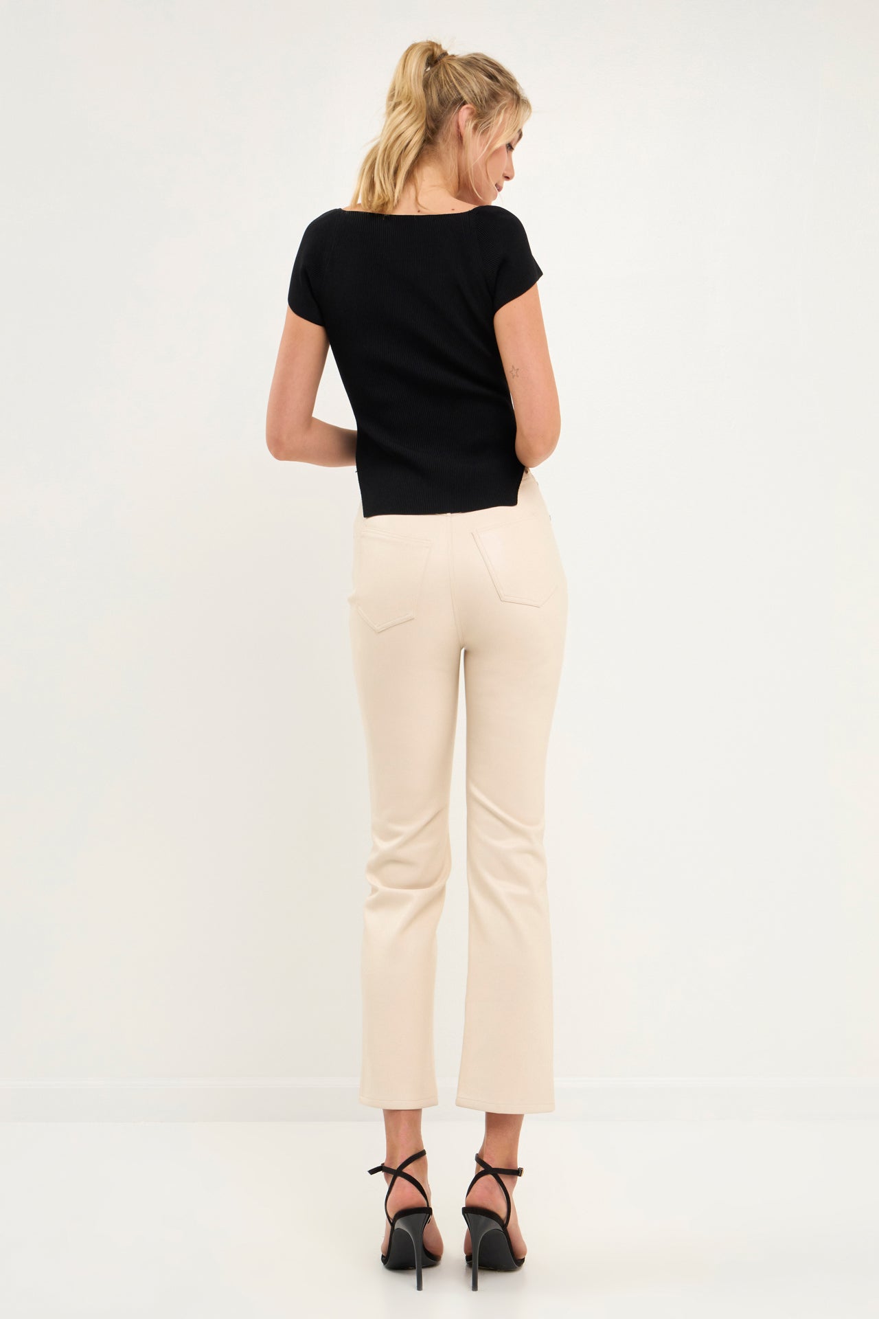 GREY LAB - High-Waisted Faux Leather Pants - PANTS available at Objectrare