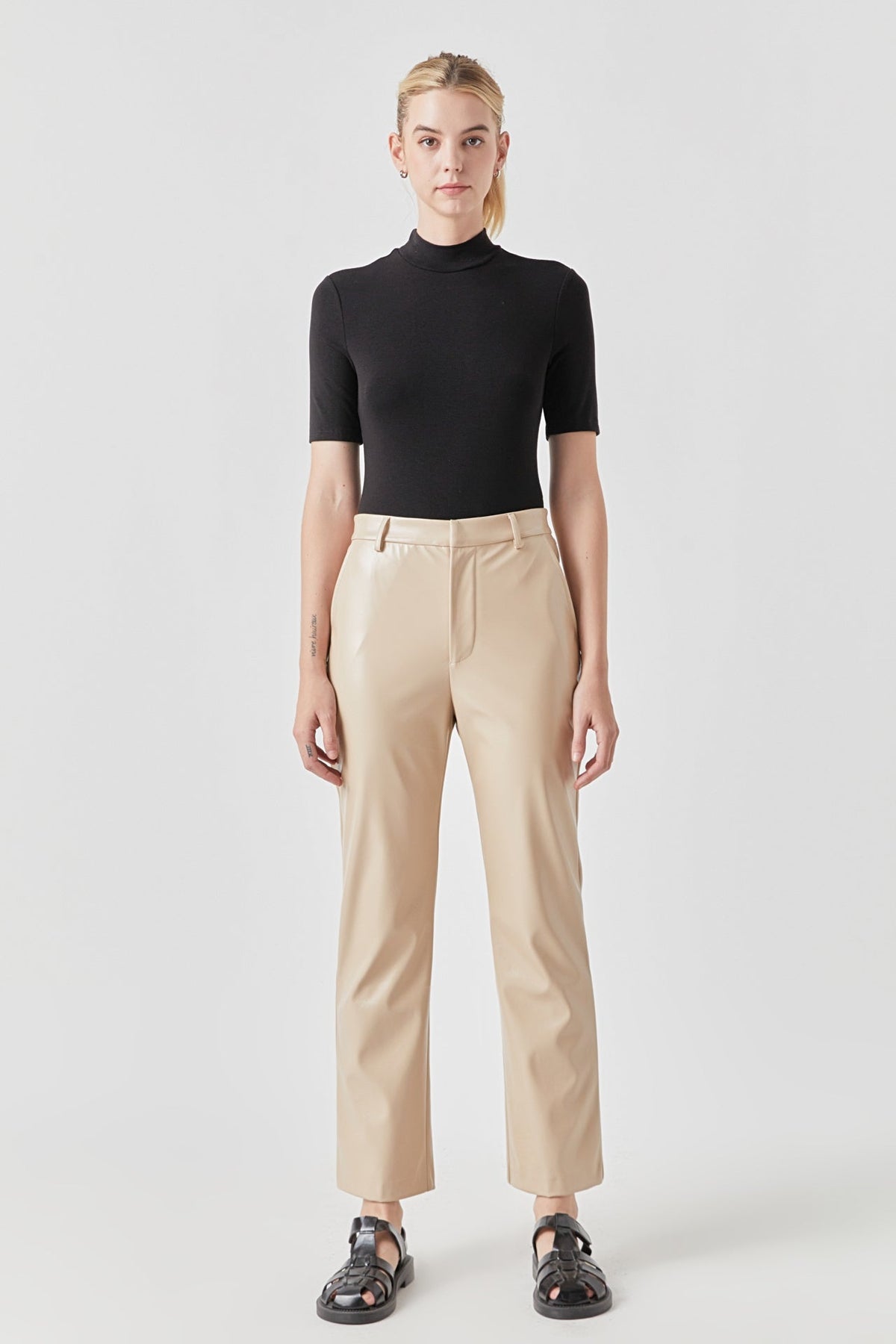 Grey Lab - High-Waisted Faux Leather Pants