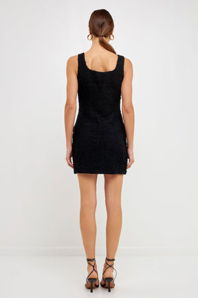 ENDLESS ROSE - Endless Rose - Square Neck Tweed Mini Dress - DRESSES available at Objectrare