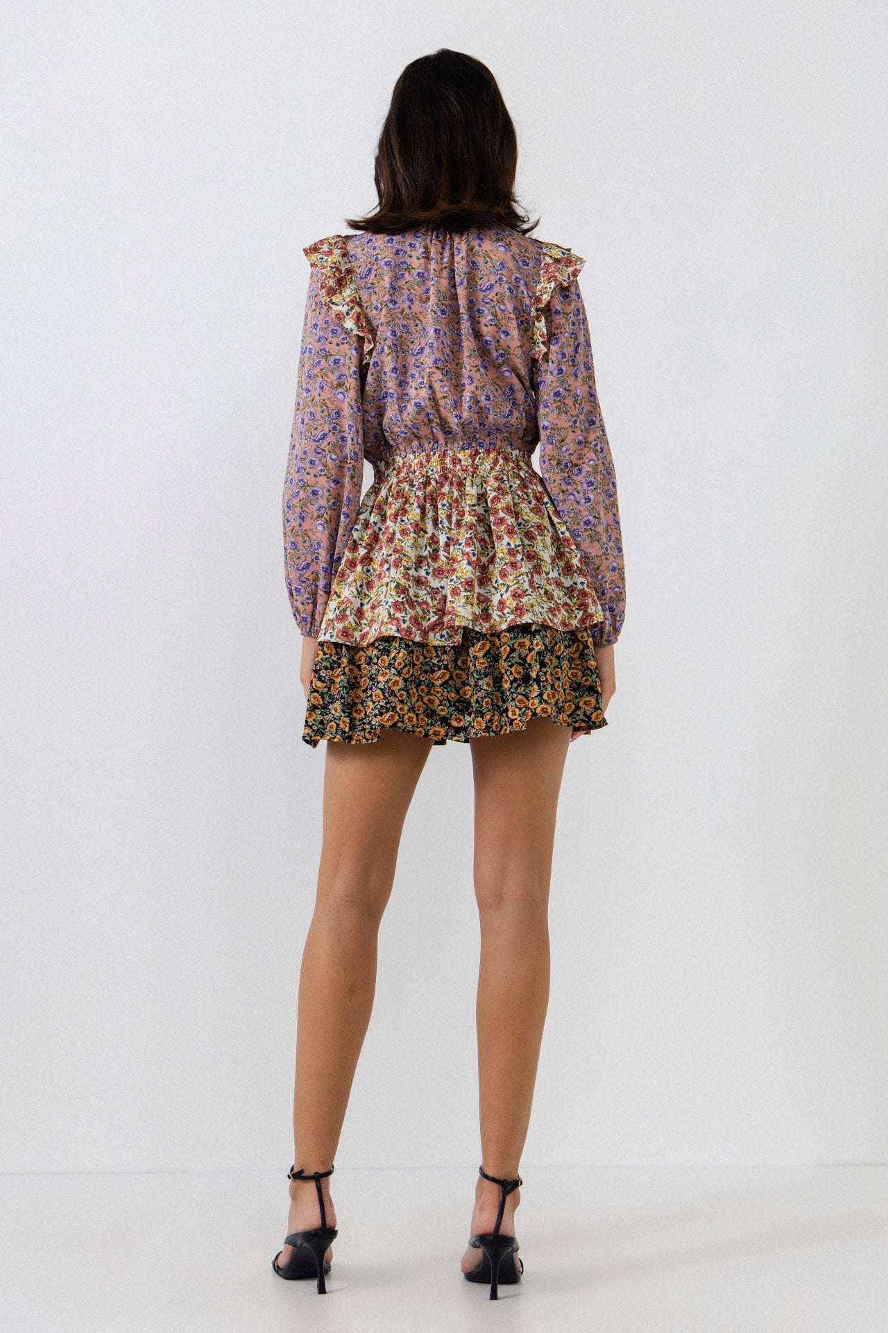 FREE THE ROSES - Floral Multi Color Mini Dress - DRESSES available at Objectrare