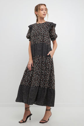 FREE THE ROSES - Free The Roses - Floral & Dot Print Maxi Dress - DRESSES available at Objectrare