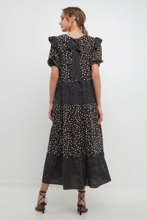 FREE THE ROSES - Free The Roses - Floral & Dot Print Maxi Dress - DRESSES available at Objectrare