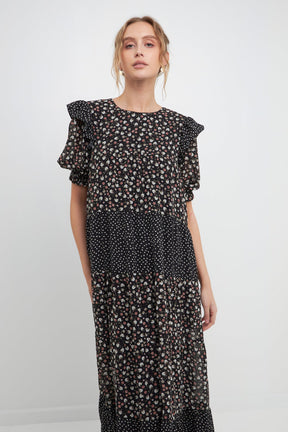 FREE THE ROSES - Free The Roses - Floral & Dot Print Maxi Dress - DRESSES available at Objectrare