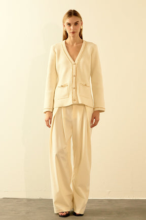 ENDLESS ROSE - Chain Trim Cardigan - SWEATERS & KNITS available at Objectrare