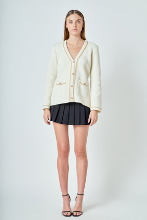 ENDLESS ROSE - Chain Trim Cardigan - SWEATERS & KNITS available at Objectrare