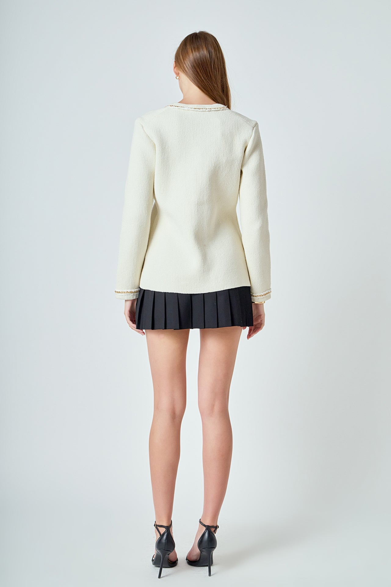 ENDLESS ROSE - Chain Trim Cardigan - SWEATERS & KNITS available at Objectrare