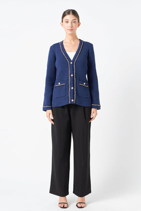 Chain Trim Cardigan