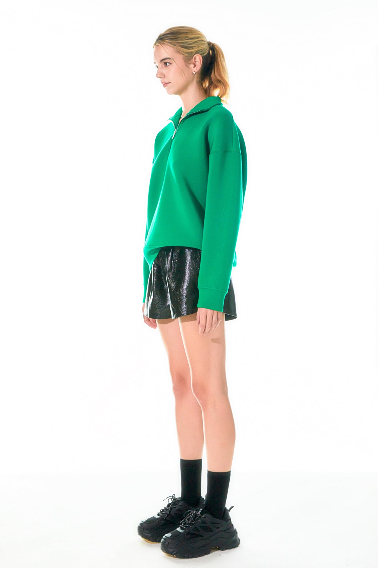 High-Waisted Faux Leather Shorts