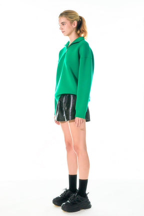 High-Waisted Faux Leather Shorts