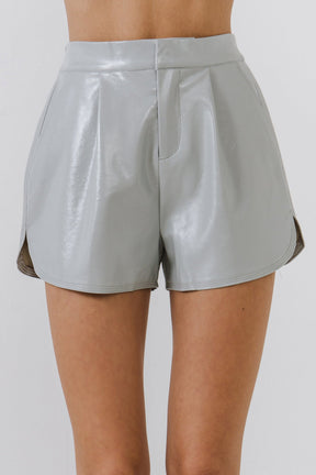 High-Waisted Faux Leather Shorts