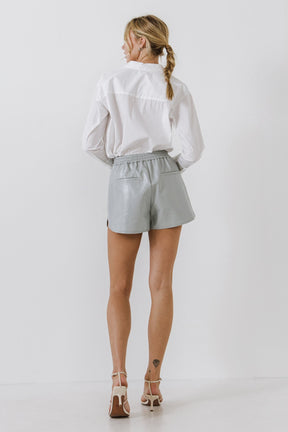 High-Waisted Faux Leather Shorts