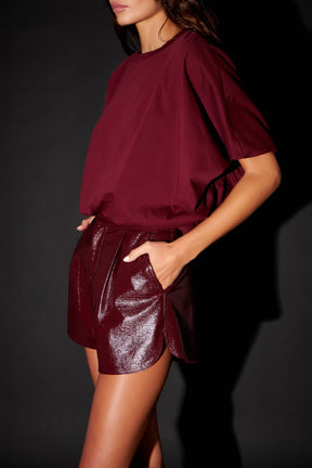 High-Waisted Faux Leather Shorts