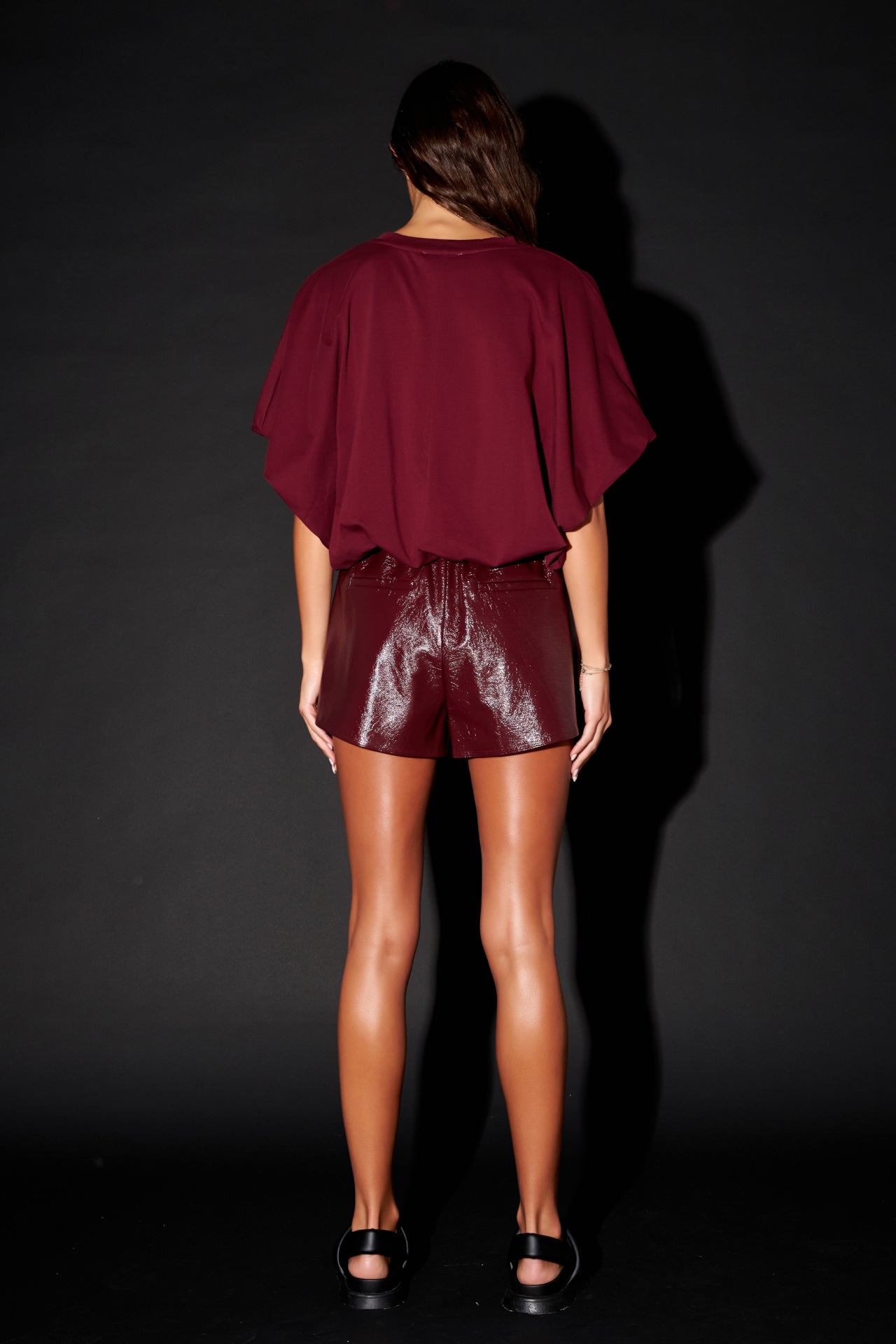 High-Waisted Faux Leather Shorts