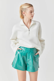 High-Waisted Faux Leather Shorts