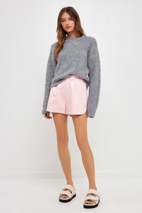 High-Waisted Faux Leather Shorts