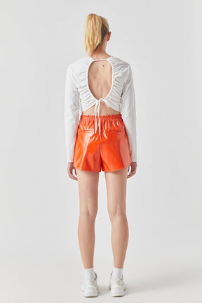 High-Waisted Faux Leather Shorts