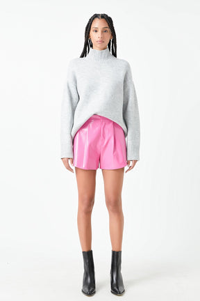 High-Waisted Faux Leather Shorts