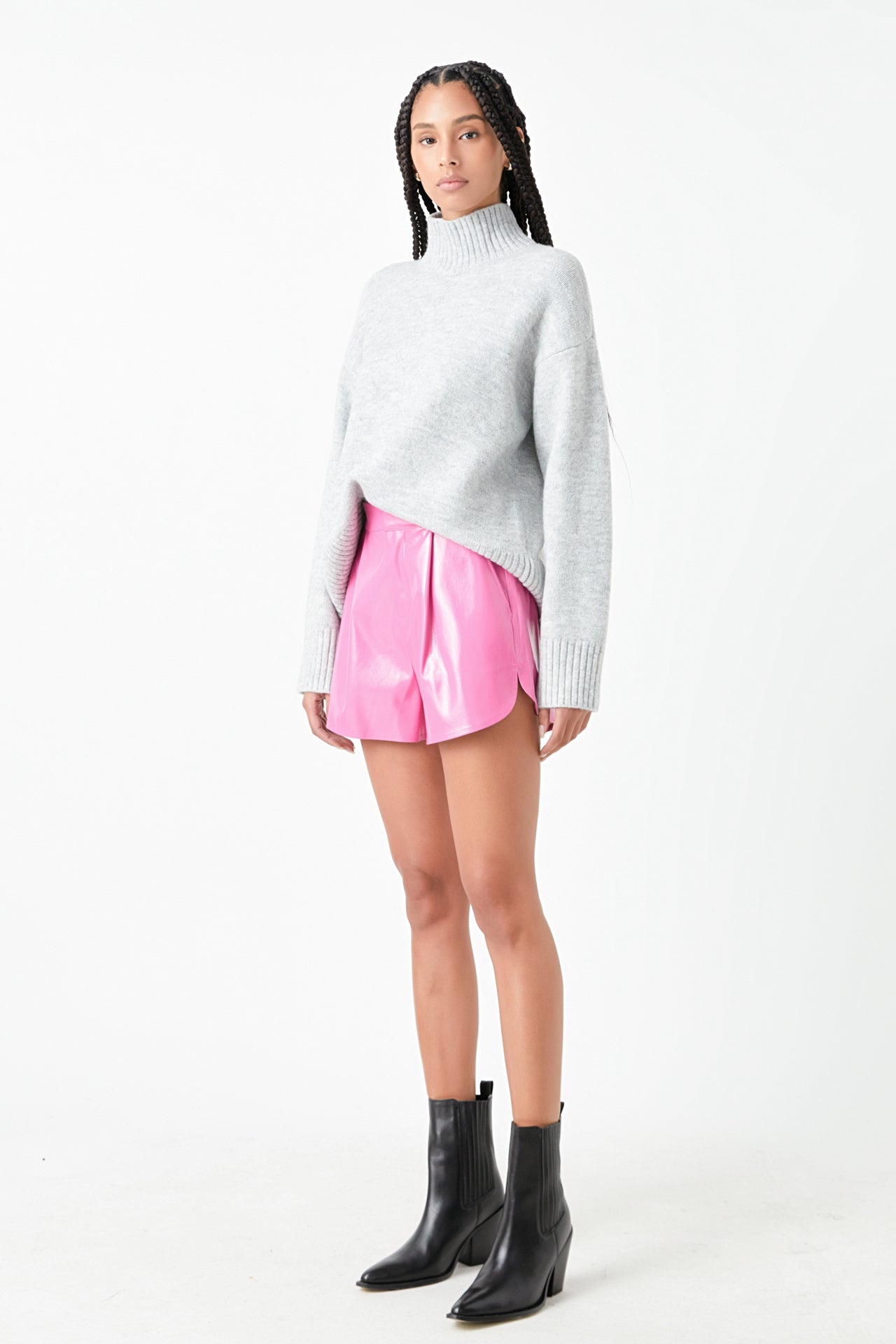 High-Waisted Faux Leather Shorts