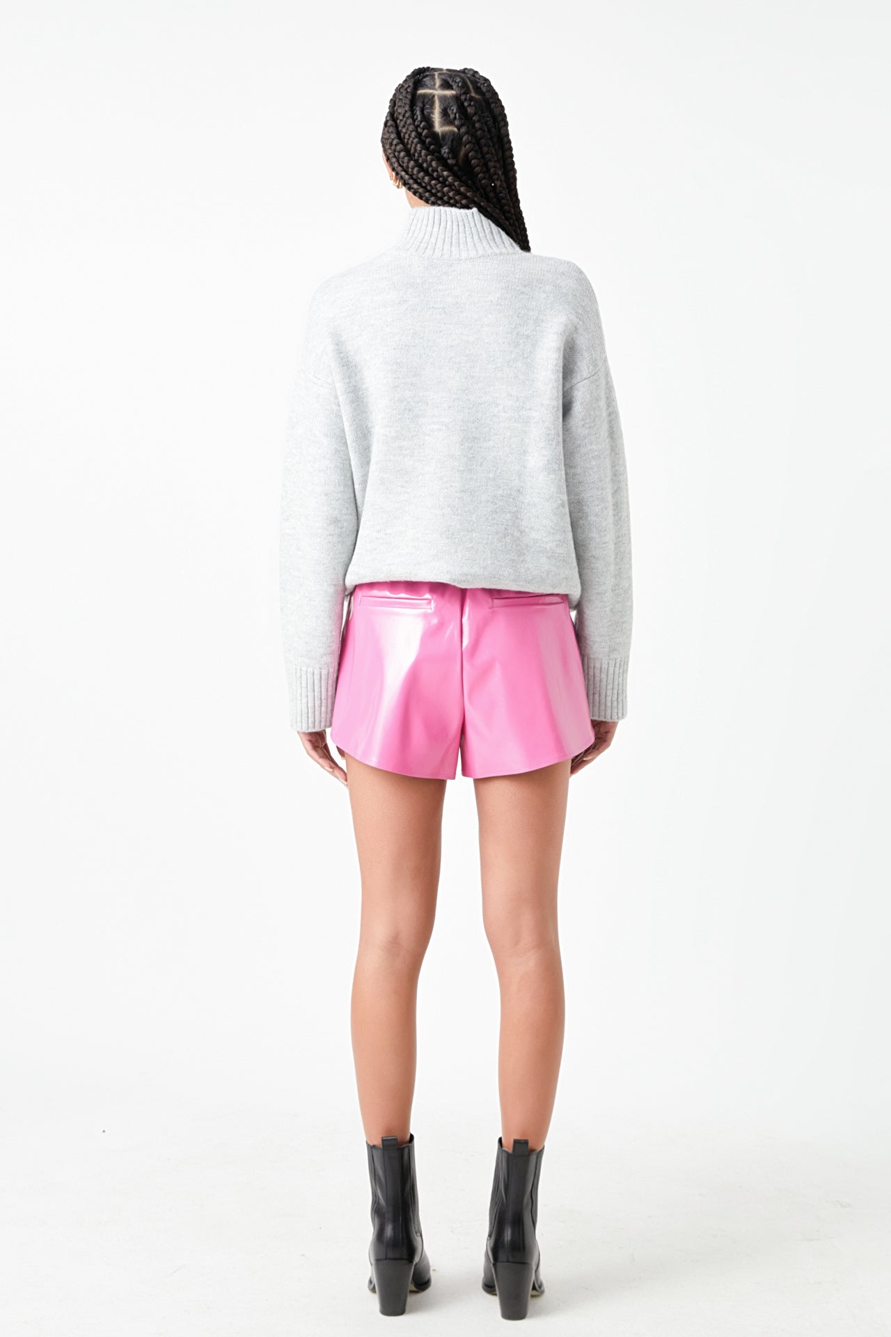 High-Waisted Faux Leather Shorts