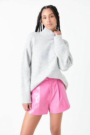 High-Waisted Faux Leather Shorts