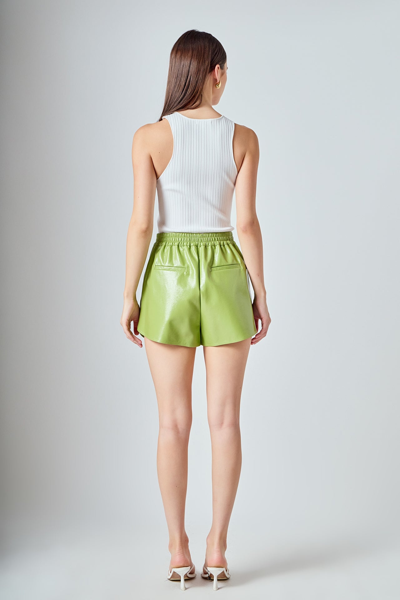 High-Waisted Faux Leather Shorts