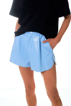 High-Waisted Faux Leather Shorts