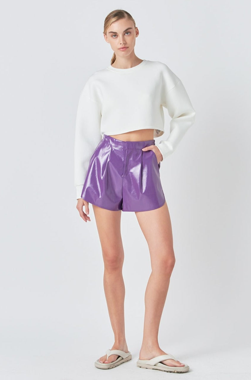 High-Waisted Faux Leather Shorts