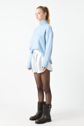 High-Waisted Faux Leather Shorts