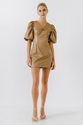 ENDLESS ROSE - PU Fitted Mini Dress - DRESSES available at Objectrare