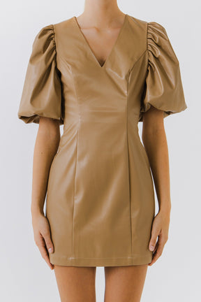ENDLESS ROSE - PU Fitted Mini Dress - DRESSES available at Objectrare