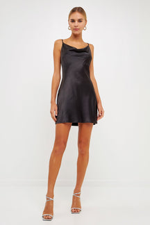 ENDLESS ROSE - Satin Slip Mini Dress - DRESSES available at Objectrare