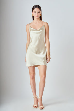 ENDLESS ROSE - Satin Slip Mini Dress - DRESSES available at Objectrare