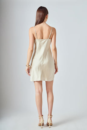 ENDLESS ROSE - Satin Slip Mini Dress - DRESSES available at Objectrare