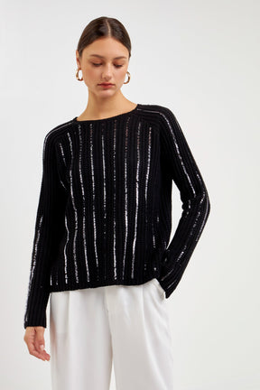 ENDLESS ROSE - Endless Rose - Sequin Knit Sweater - Sale - SWEATERS & KNITS available at Objectrare