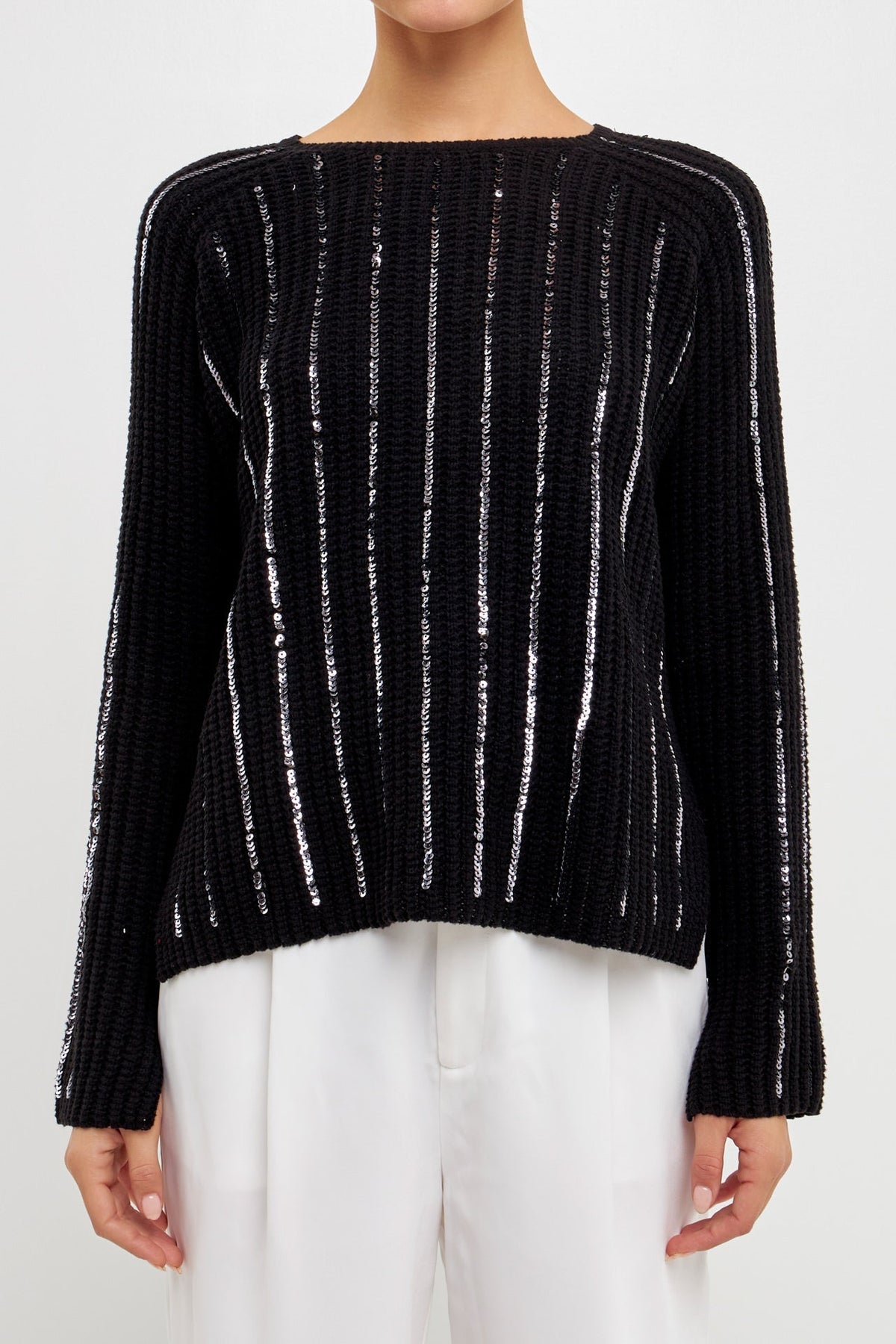 ENDLESS ROSE - Endless Rose - Sequin Knit Sweater - SWEATERS & KNITS available at Objectrare