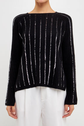 ENDLESS ROSE - Sequin Knit Sweater - SWEATERS & KNITS available at Objectrare