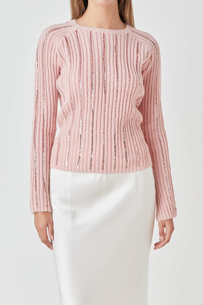 ENDLESS ROSE - Endless Rose - Sequin Knit Sweater - SWEATERS & KNITS available at Objectrare