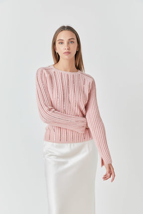 ENDLESS ROSE - Endless Rose - Sequin Knit Sweater - SWEATERS & KNITS available at Objectrare