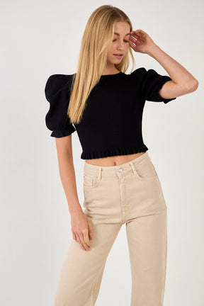 ENDLESS ROSE - Back Tied Straps Knit Top - TOPS available at Objectrare